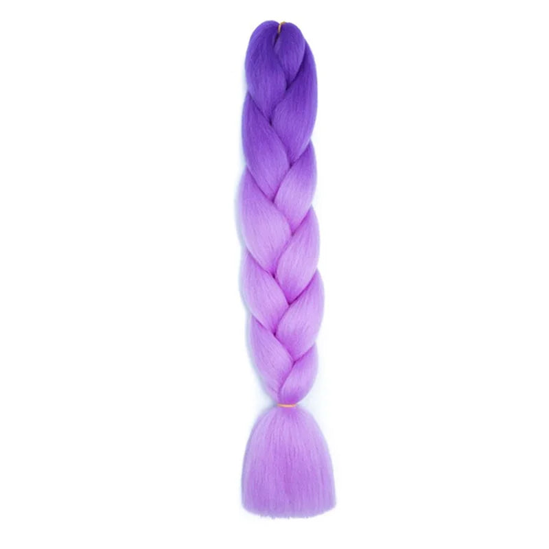 Synthetic 24Inch Jumbo Braids Extensions Long Yaki Straight Braiding Hair Afro Ombre Color Hair for Women
