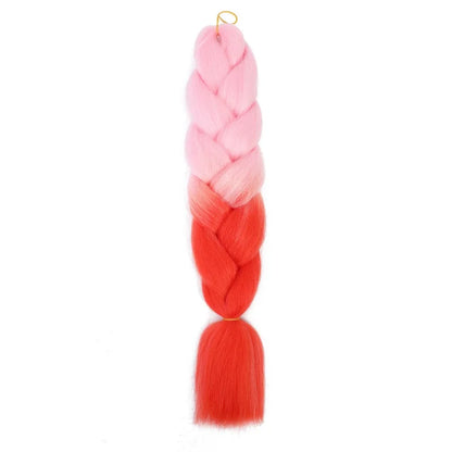 Synthetic 24Inch Jumbo Braids Extensions Long Yaki Straight Braiding Hair Afro Ombre Color Hair for Women