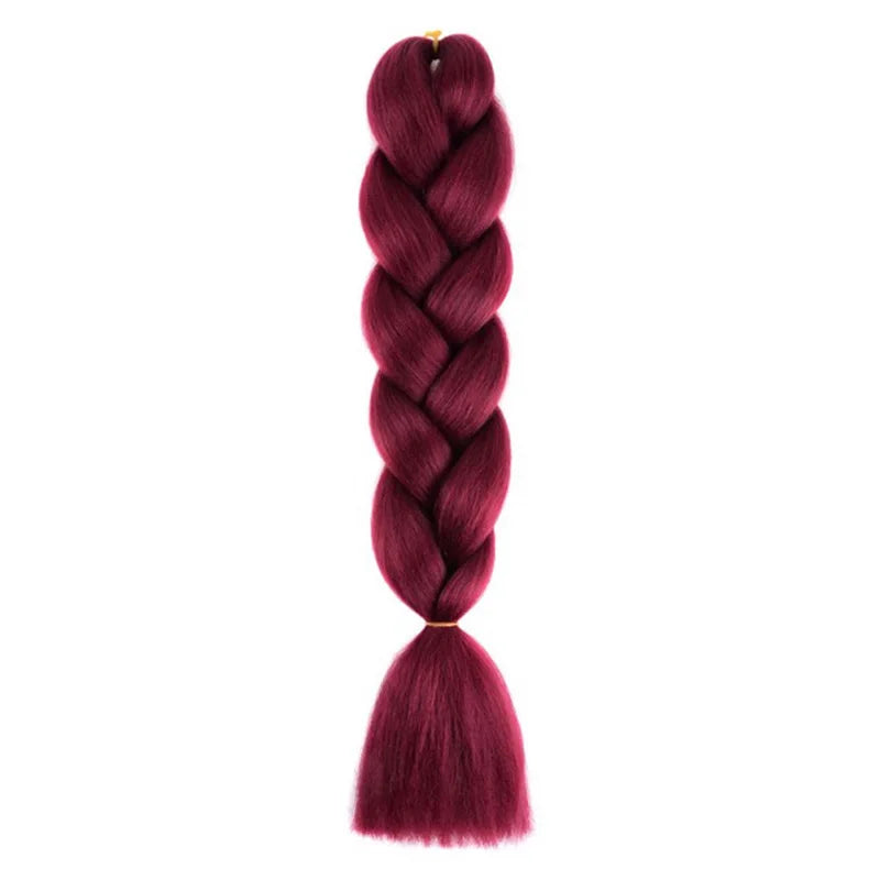 Synthetic 24Inch Jumbo Braids Extensions Long Yaki Straight Braiding Hair Afro Ombre Color Hair for Women