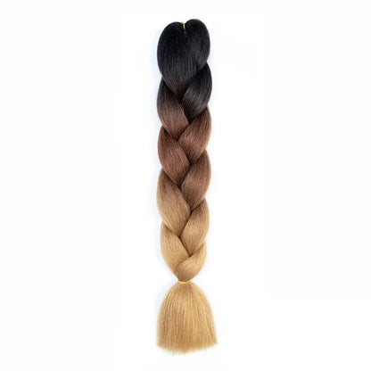Synthetic 24Inch Jumbo Braids Extensions Long Yaki Straight Braiding Hair Afro Ombre Color Hair for Women