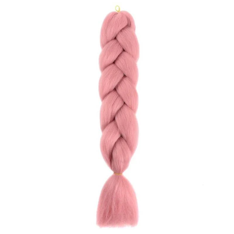 Synthetic 24Inch Jumbo Braids Extensions Long Yaki Straight Braiding Hair Afro Ombre Color Hair for Women