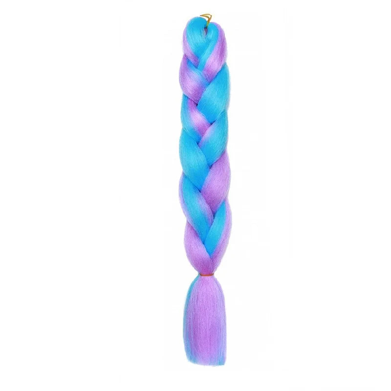 Synthetic 24Inch Jumbo Braids Extensions Long Yaki Straight Braiding Hair Afro Ombre Color Hair for Women