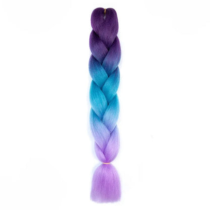 Synthetic 24Inch Jumbo Braids Extensions Long Yaki Straight Braiding Hair Afro Ombre Color Hair for Women
