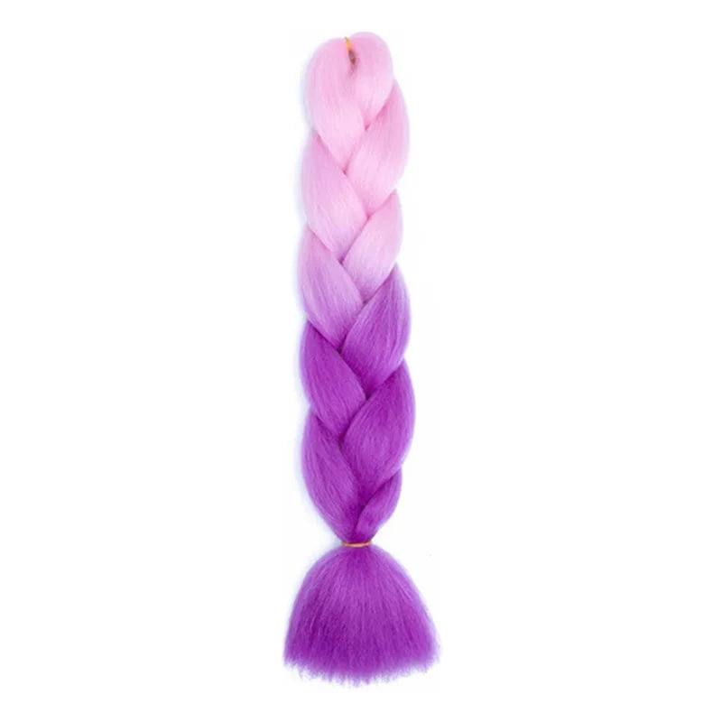 Synthetic 24Inch Jumbo Braids Extensions Long Yaki Straight Braiding Hair Afro Ombre Color Hair for Women