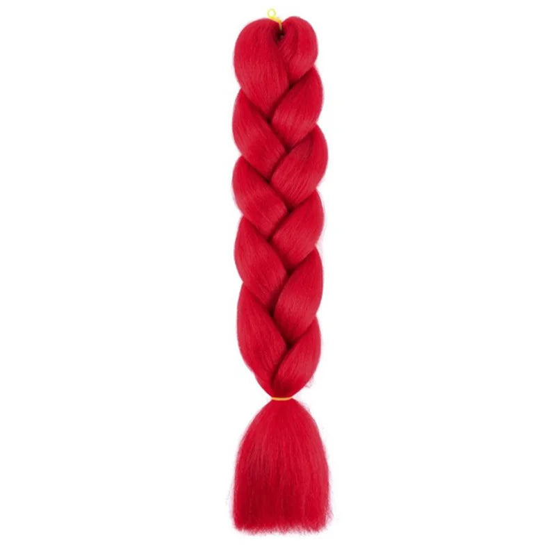Synthetic 24Inch Jumbo Braids Extensions Long Yaki Straight Braiding Hair Afro Ombre Color Hair for Women