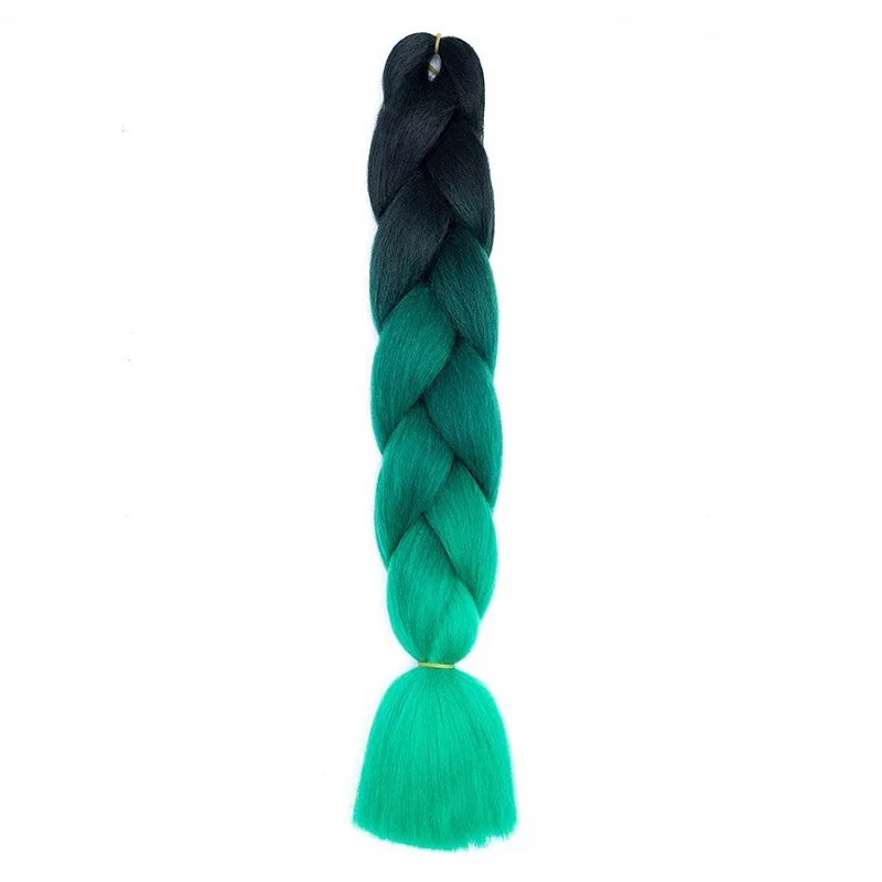 Synthetic 24Inch Jumbo Braids Extensions Long Yaki Straight Braiding Hair Afro Ombre Color Hair for Women