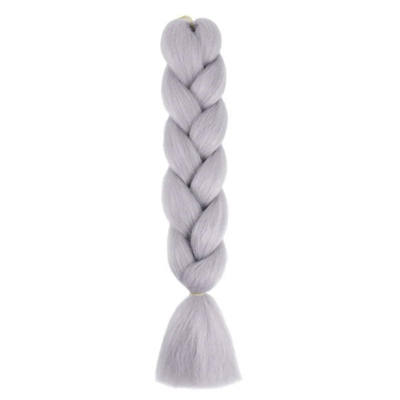Synthetic 24Inch Jumbo Braids Extensions Long Yaki Straight Braiding Hair Afro Ombre Color Hair for Women