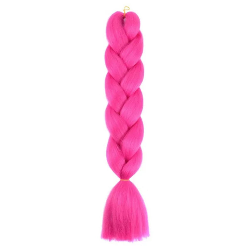 Synthetic 24Inch Jumbo Braids Extensions Long Yaki Straight Braiding Hair Afro Ombre Color Hair for Women