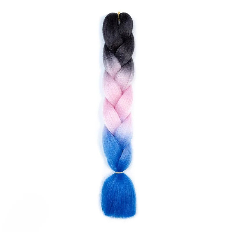 Synthetic 24Inch Jumbo Braids Extensions Long Yaki Straight Braiding Hair Afro Ombre Color Hair for Women