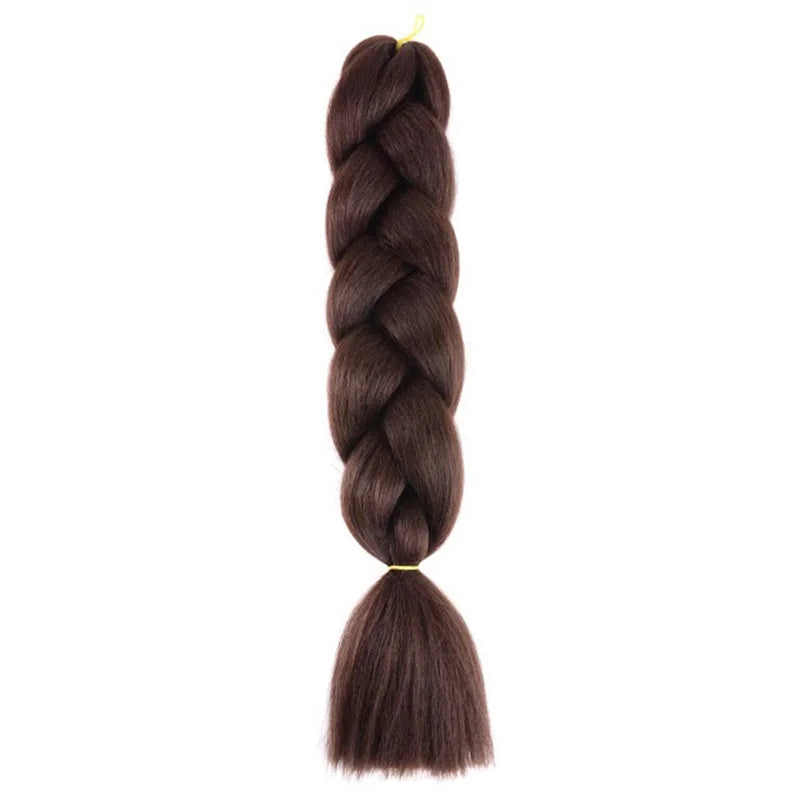 Synthetic 24Inch Jumbo Braids Extensions Long Yaki Straight Braiding Hair Afro Ombre Color Hair for Women