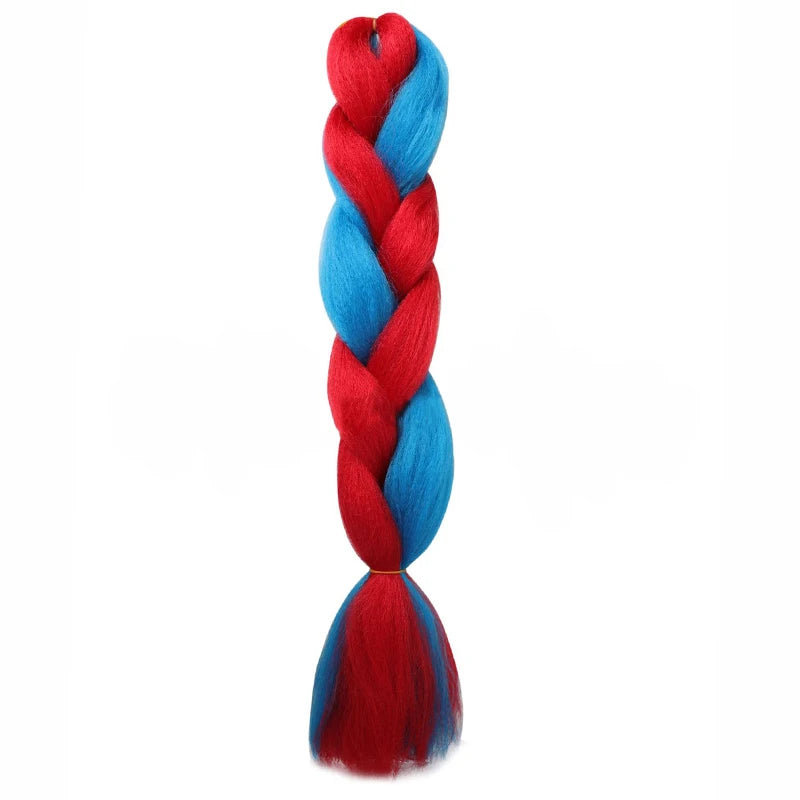 Synthetic 24Inch Jumbo Braids Extensions Long Yaki Straight Braiding Hair Afro Ombre Color Hair for Women