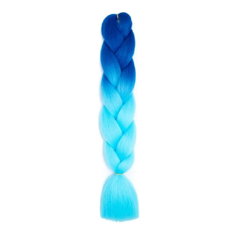 Synthetic 24Inch Jumbo Braids Extensions Long Yaki Straight Braiding Hair Afro Ombre Color Hair for Women