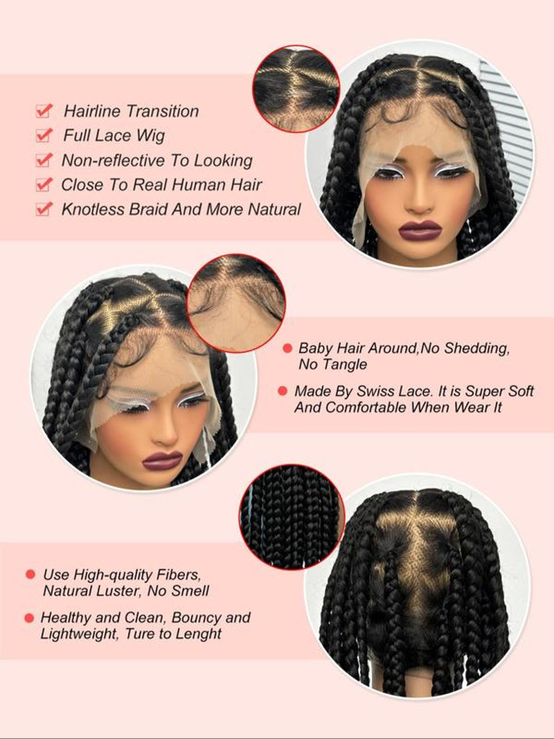 36 Inch Synthetic Braided Glueless Wigs 