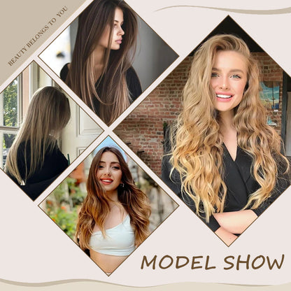 Clip In Hair Extensions Long Straight Wavy Synthetic Hairpiece