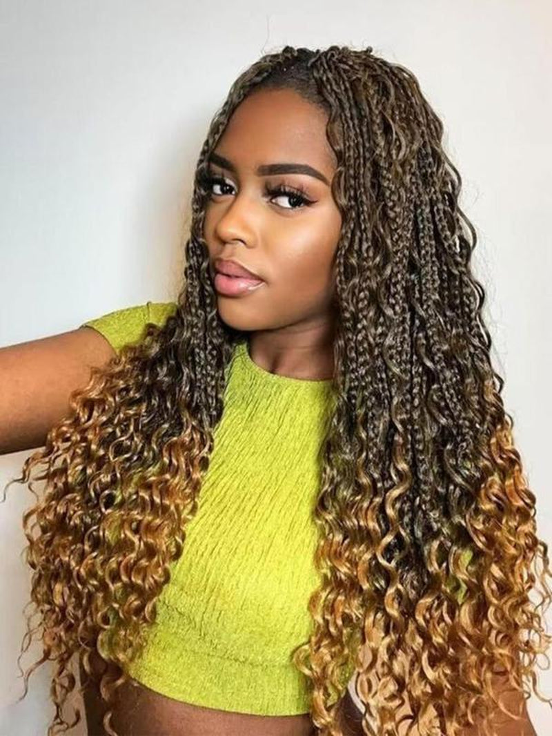 32 Inch Black Long synthetic Braided Lace Wigs for Women, Glueless Wigs