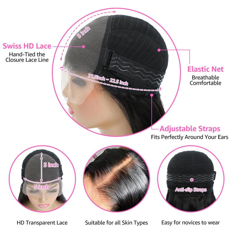 Straight HD Lace Front Wig – Brazilian Virgin Human Hair