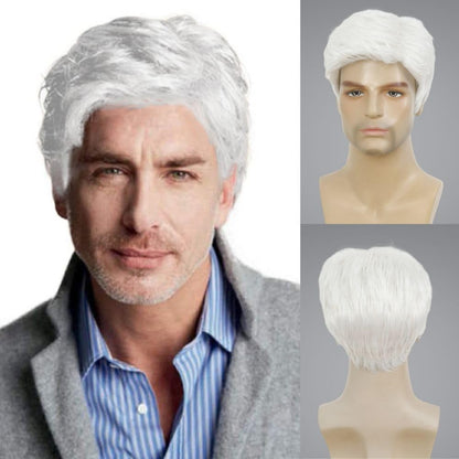 Mens Short  Wig Synthetic Replacement Costume Natural Hair Wigs