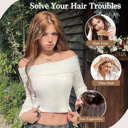 Clip In Hair Extensions Long Straight Wavy Synthetic Hairpiece