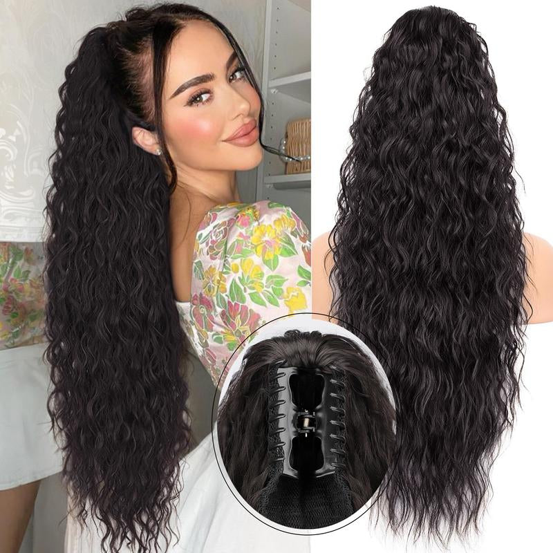 30" Long Wavy Claw Ponytail Extension