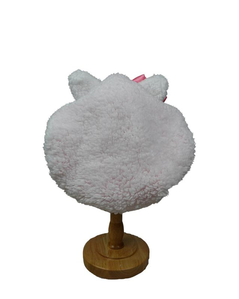 Luxury White Teddy Satin-Lined Bonnet 