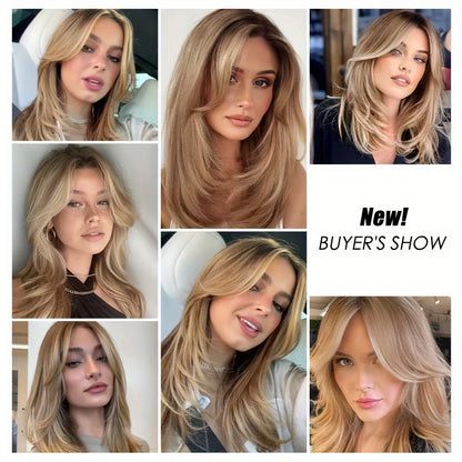 Synthetic Long wavy Hair Wig With Bangs-Elegant And Heat-resistant