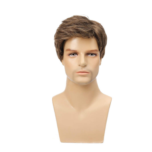 Mens Short  Wig Synthetic Replacement Costume Natural Hair Wigs