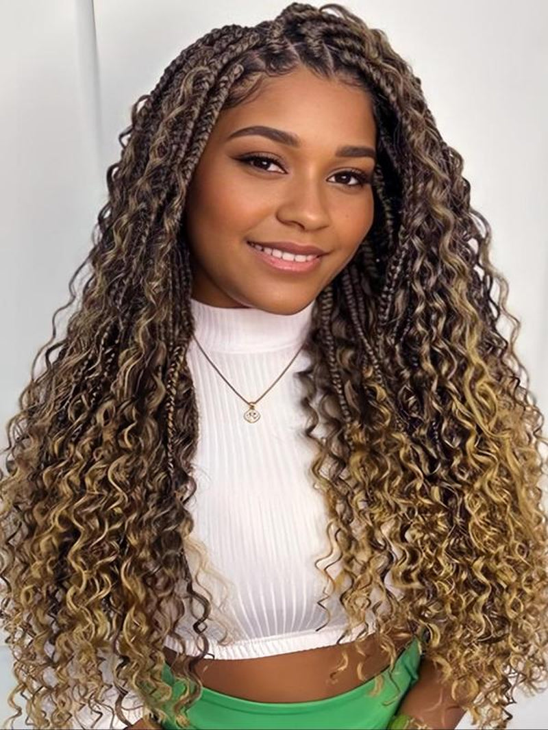 32 Inch Black Long synthetic Braided Lace Wigs for Women, Glueless Wigs