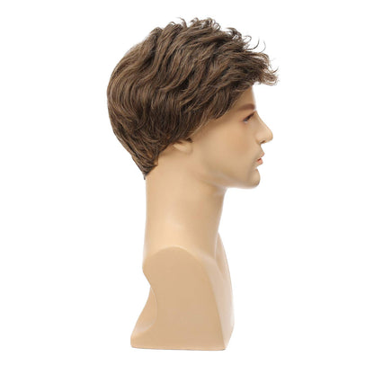 Mens Short  Wig Synthetic Replacement Costume Natural Hair Wigs
