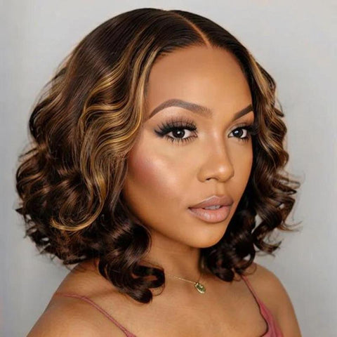 9X6 HD Lace Closure Ombre Body Wave Bob Wig Human Hair