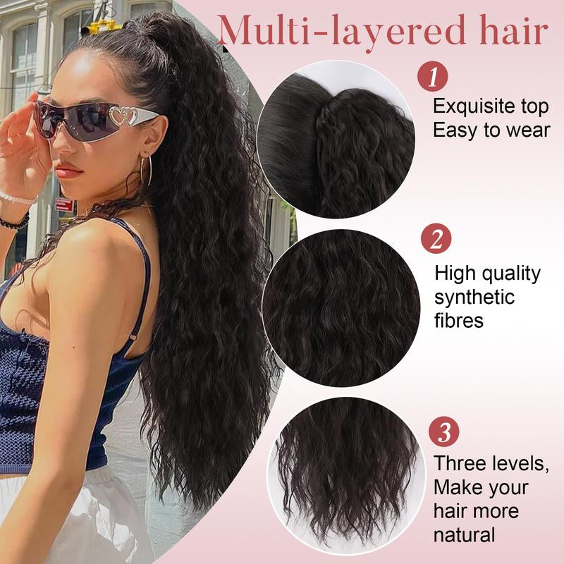 30" Long Wavy Claw Ponytail Extension