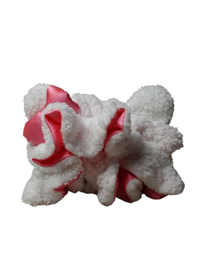 Luxury White Teddy Satin-Lined Bonnet 