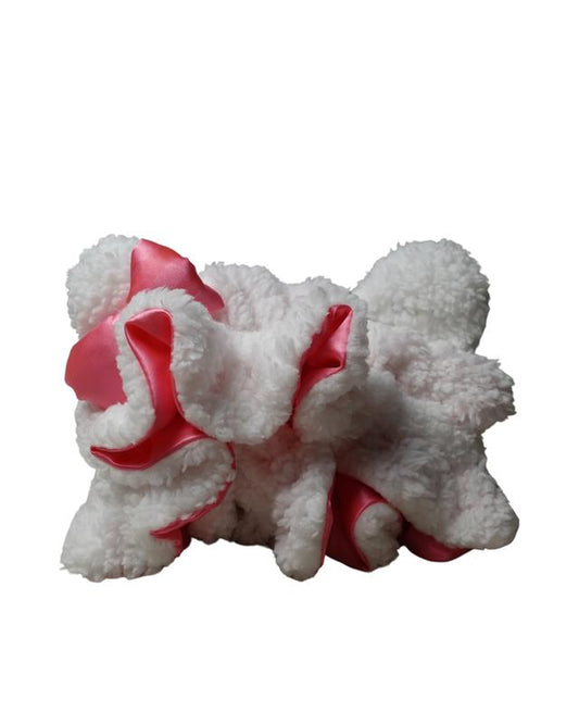 Luxury White Teddy Satin-Lined Bonnet 