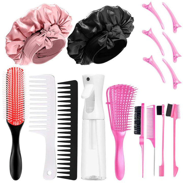 16 Counts Detangler Hair Brush Set for Women, Men, Kids Detangler