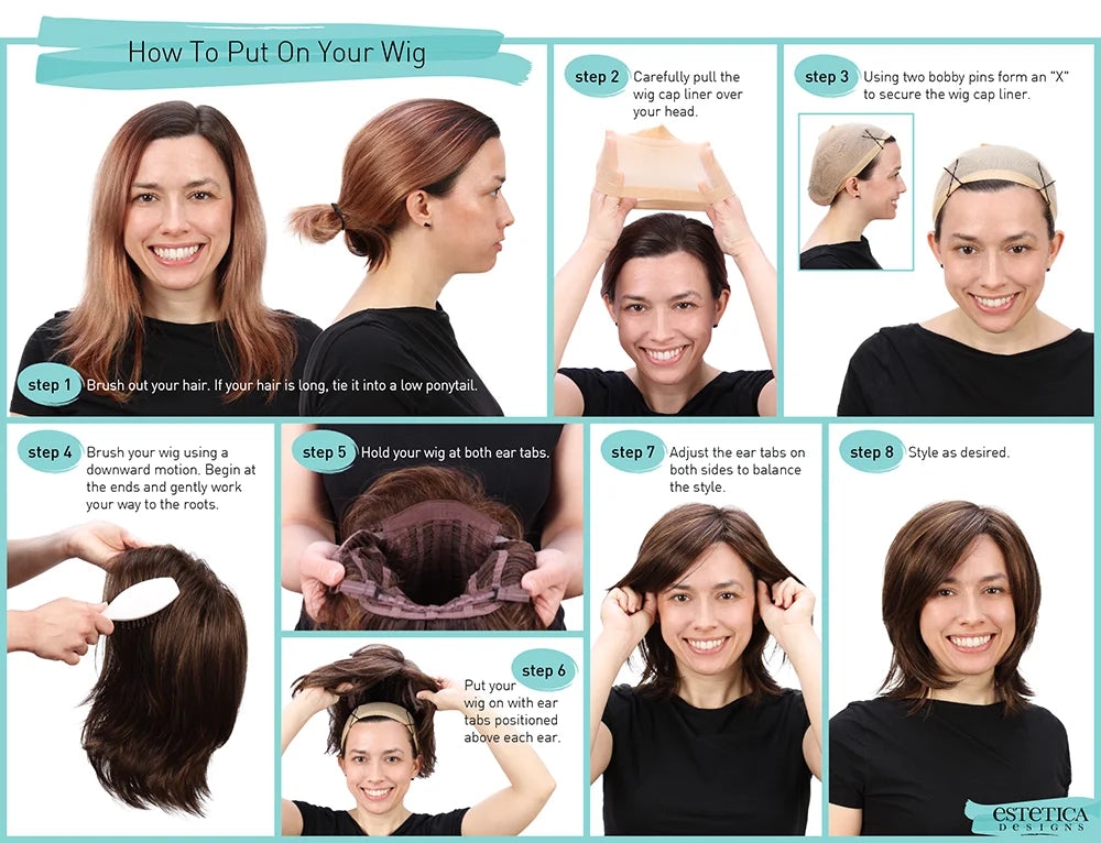 Chestnut Brown Straight Wig with Bangs – Heat Resistant, Natural Layers