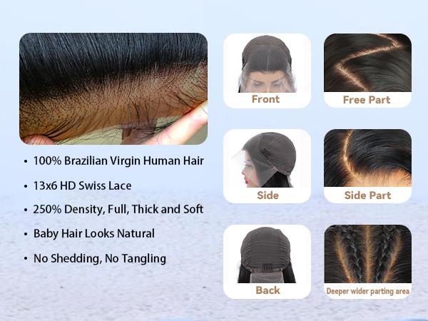 Glueless Brazilian Body Wave Lace Frontal Wig Human Hair