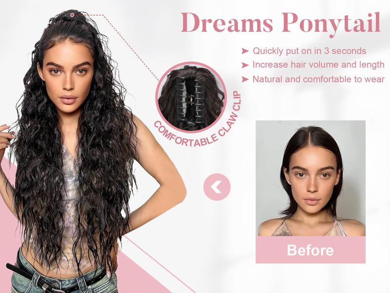 30" Long Wavy Claw Ponytail Extension