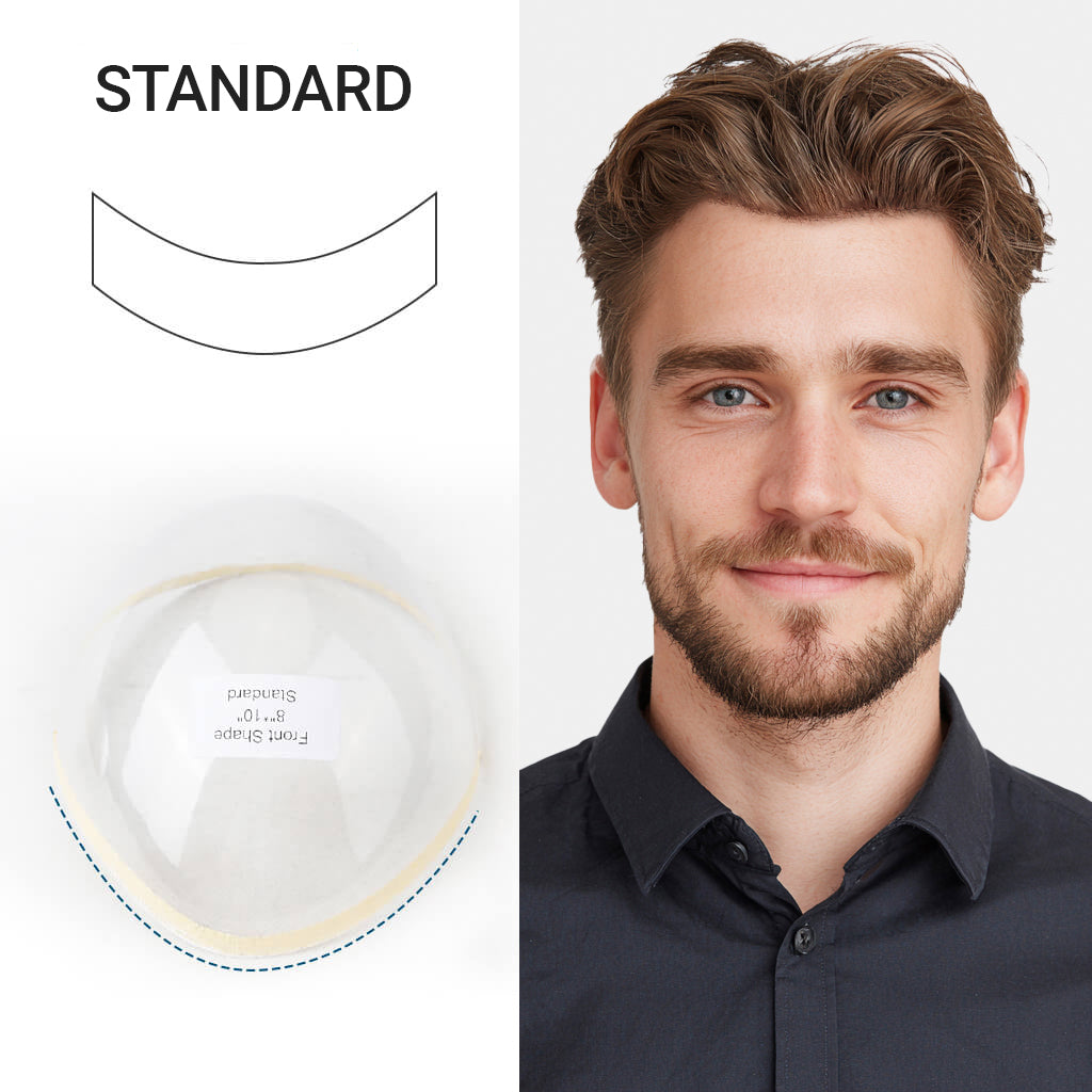 Lightweight V-Loop Men’s Toupee – 0.06mm Thin Skin Base