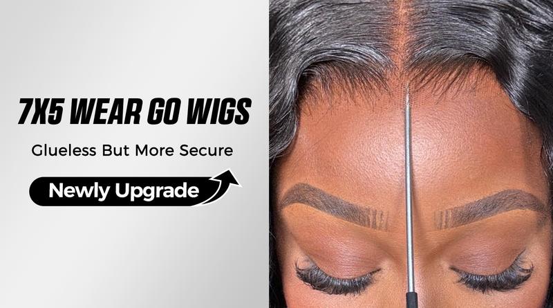 Body Wave Wig with Curtain Bangs Guless Human Hair - Hair Amara