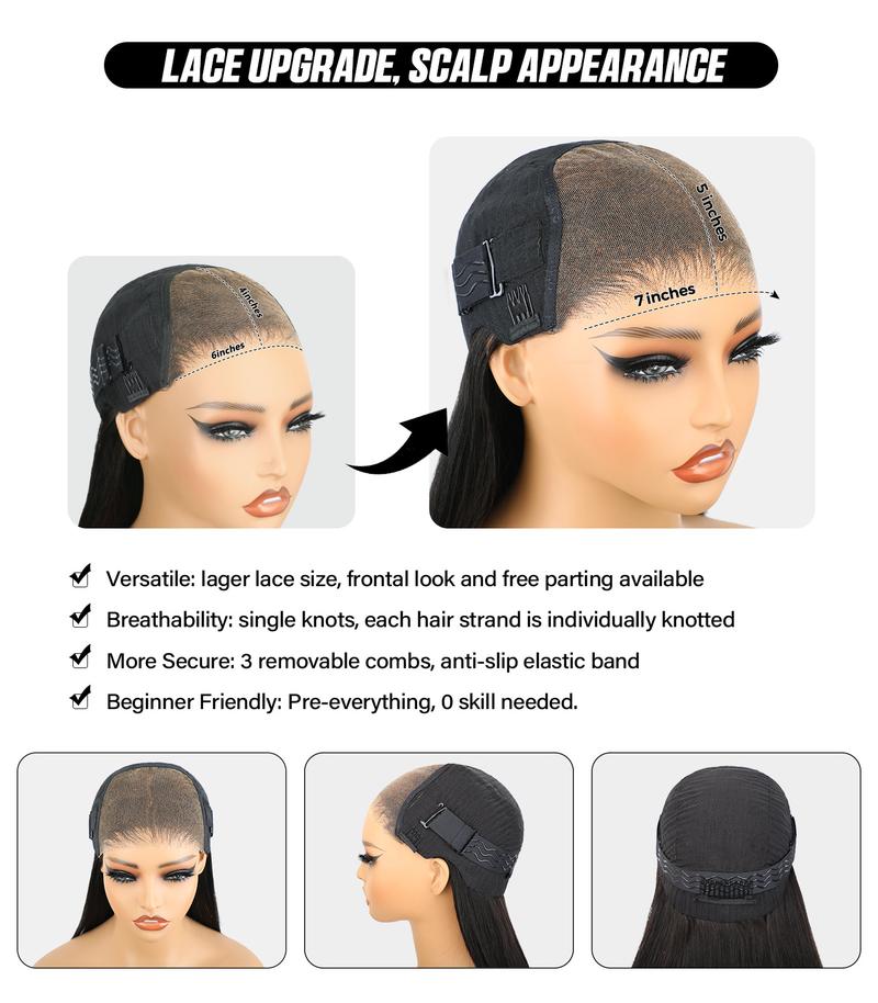 Body Wave Wig with Curtain Bangs Guless Human Hair - Hair Amara